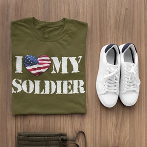 I Love My Soldier Unisex Softstyle T-Shirt Patriotic United States USA Military Shirt U.S. Army Tee