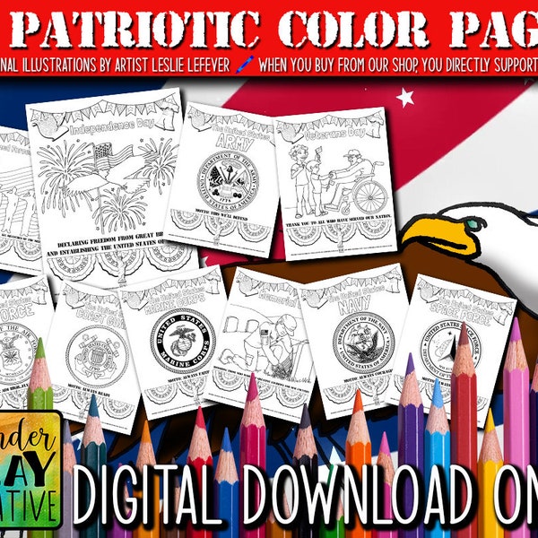 Patriotic Coloring Pages, America Printable, USA Color Pages, Patriotic Games, Military Activities, Printable Color Pages, USA, DIGITAL