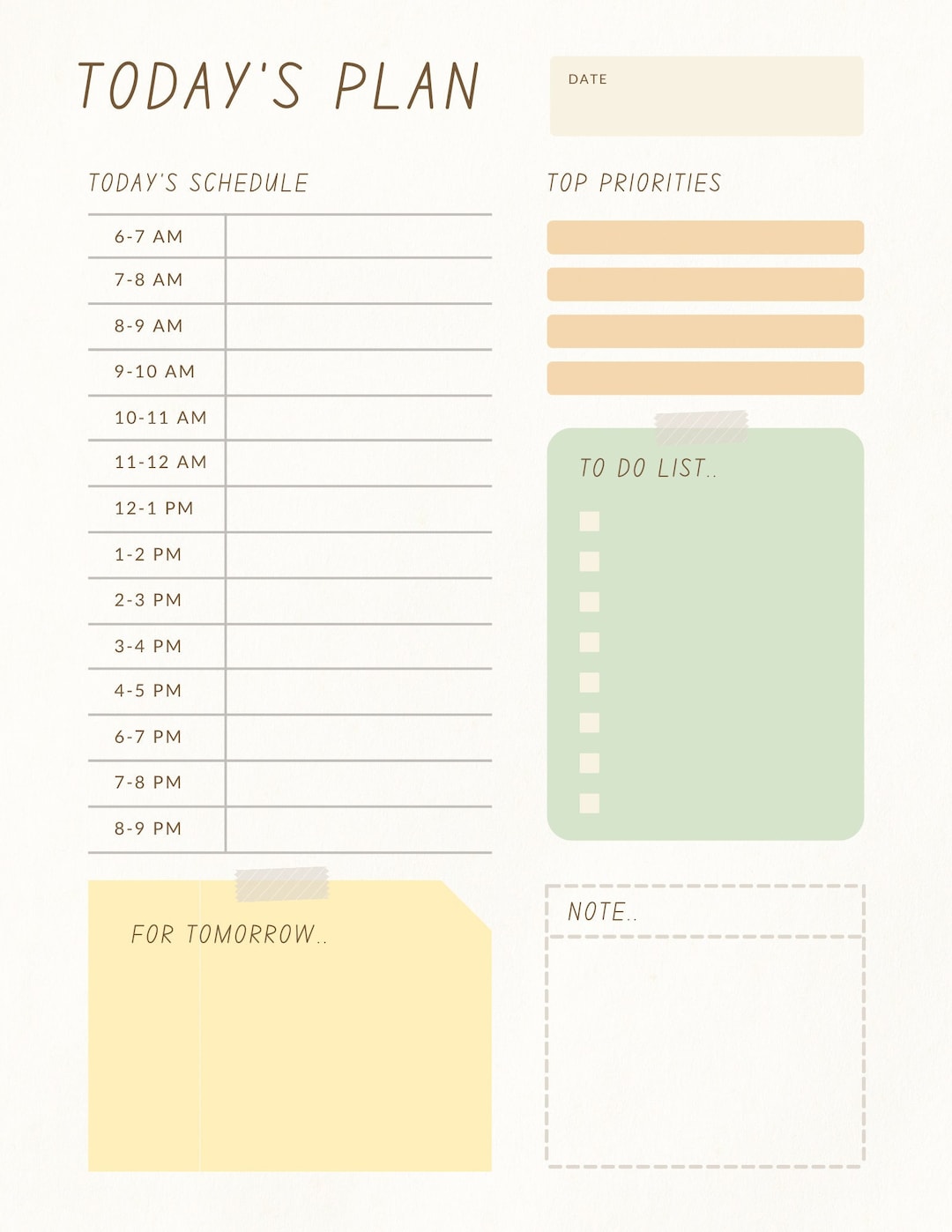 Daily Planner Time Blocked Schedule Etsy daily-planner-time-blocked-schedule-etsy