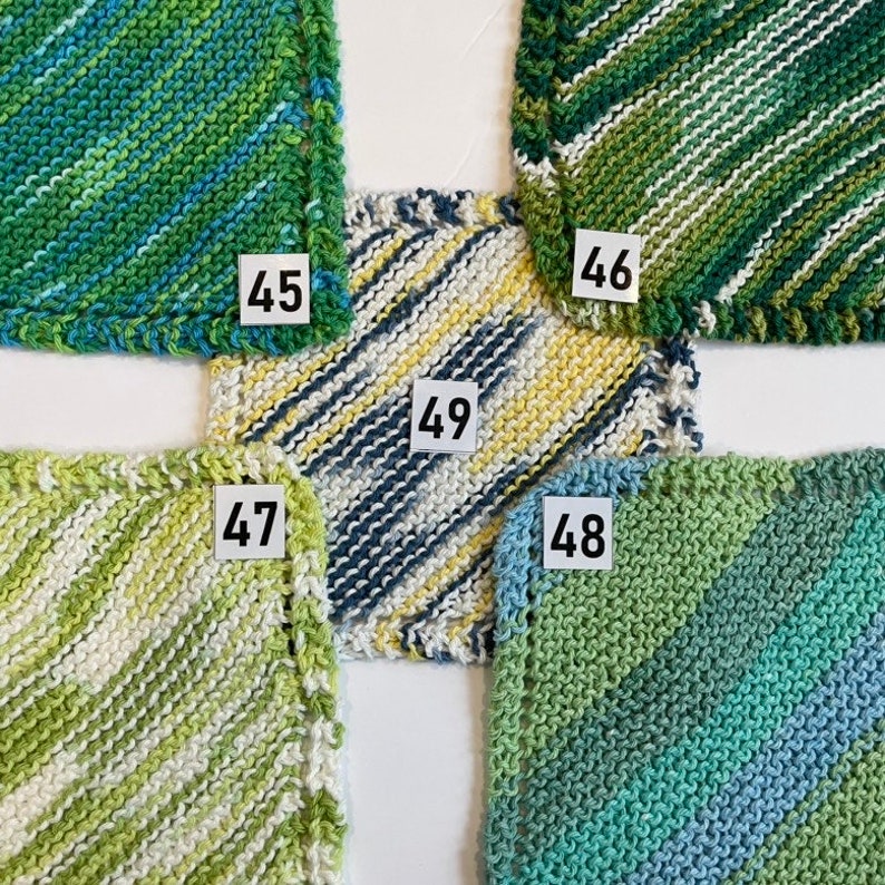 Hand Knit Cotton Dishcloth Washcloth Handmade VARIEGATED COLORS 1 Ready To Ship image 9