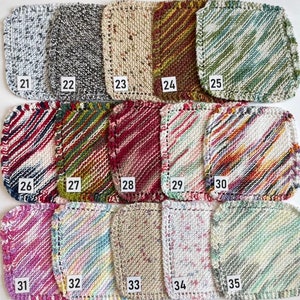 Hand Knit Cotton Dishcloth Washcloth Handmade VARIEGATED COLORS 1 Ready To Ship image 2