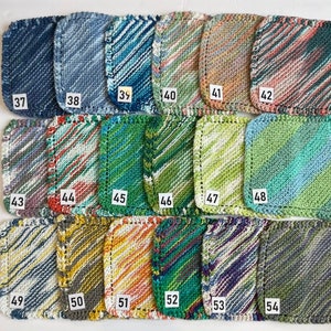 Hand Knit Cotton Dishcloth Washcloth Handmade VARIEGATED COLORS 1 Ready To Ship image 3