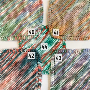 Hand Knit Cotton Dishcloth Washcloth Handmade VARIEGATED COLORS 1 Ready To Ship image 8