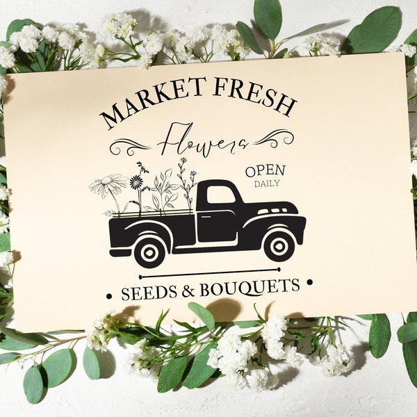 Market Fresh Graphic PDF JPg SVG PNG Instant Digital Download | Printable Art | Downloadable Crafting Graphics | Cricut Digital Download