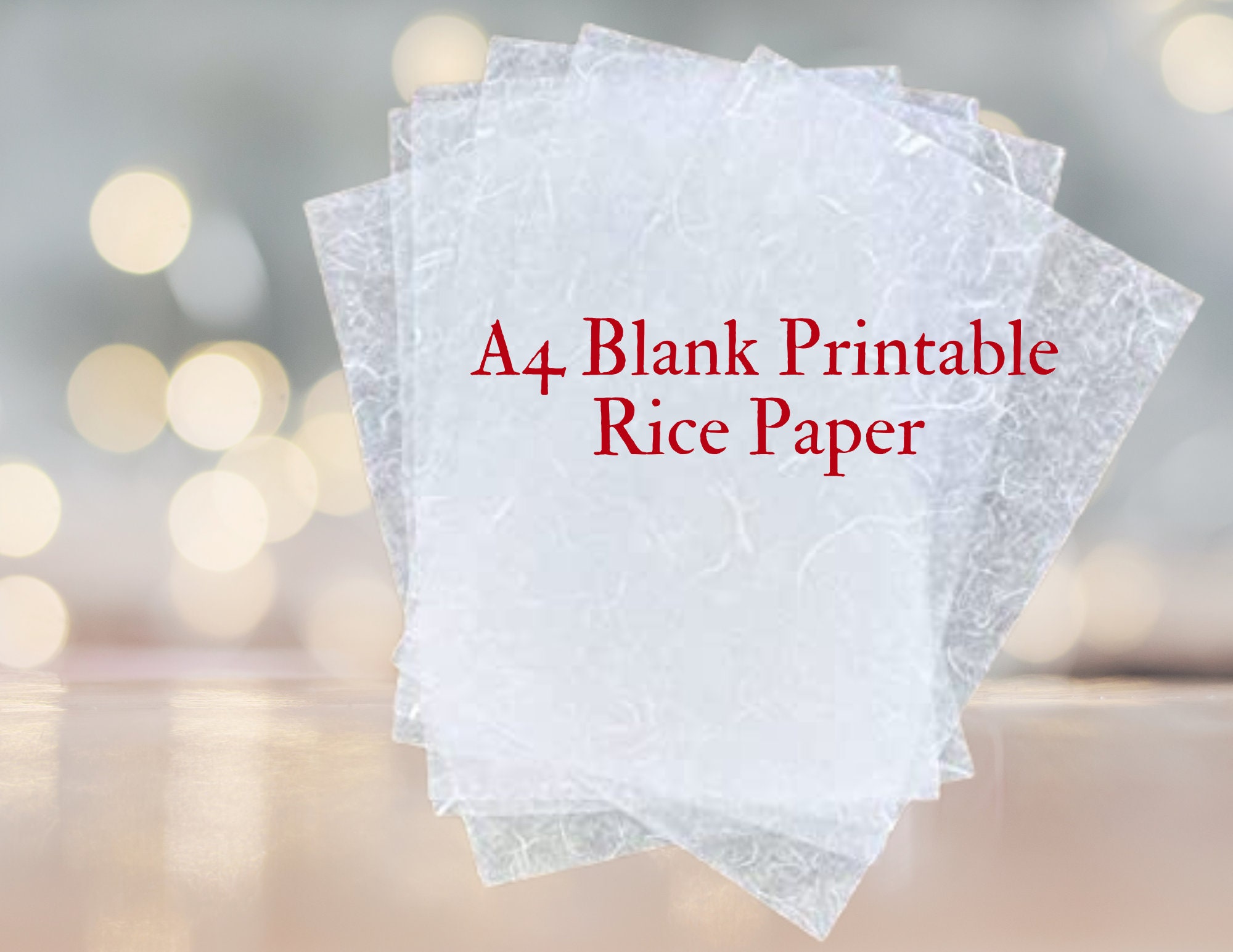 10 Sheets 26 Gsm Plain White Rice Paper or Mulberry Paper, Printable A4 