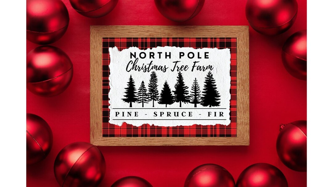North Pole Christmas Tree Farm Art Graphic PNG SVG JPG Instant Digital ...