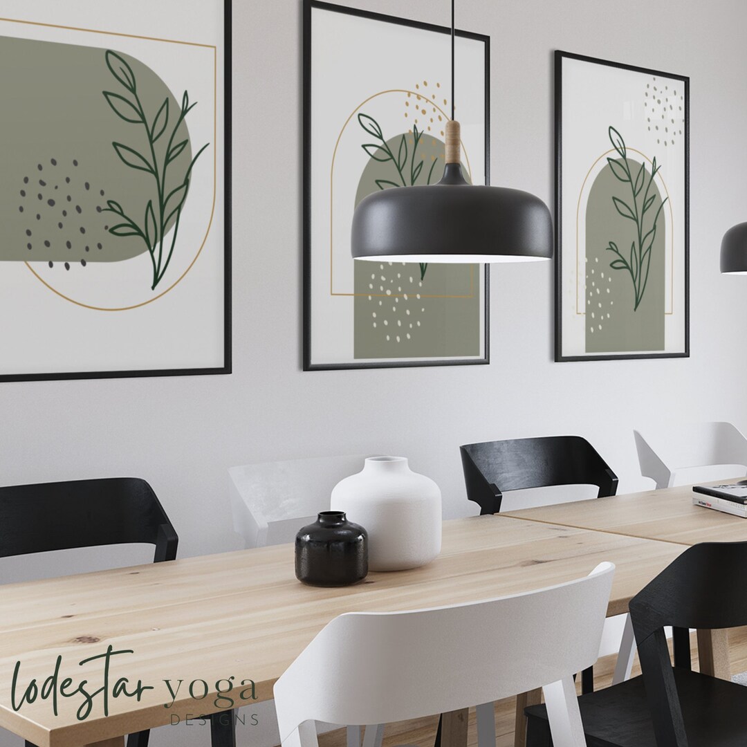 Green Boho Wall Decor Boho Art Print Set Printable Boho Wall Art Set ...