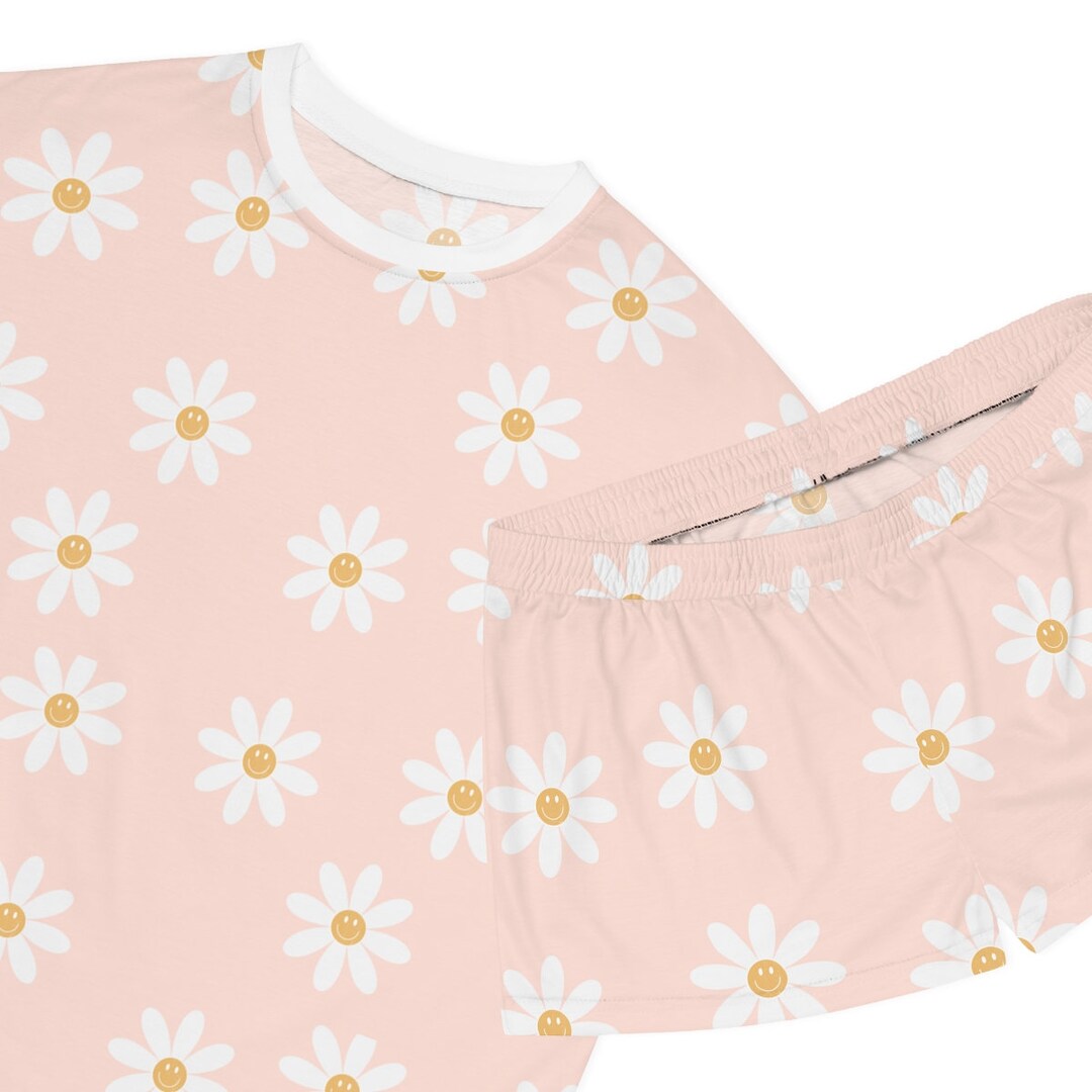 Smiley Face Pajama Set Pink Pajama Set Bridal Party Pj Set Etsy