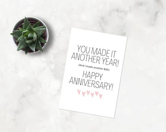 Funny Anniversary Card Instant Digital Download