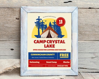 Friday the 13th Camp Crystal Lake Flyer 16" x 20"