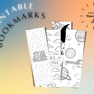 Printable Bookmarks, Set of Printable Bookmarks, Digital Bookmarks, Instant Download, Book Lovers Gifts