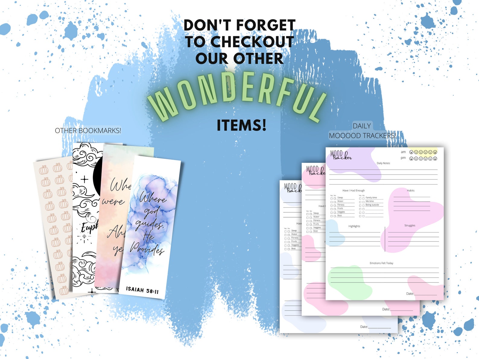 Printable Bookmarks, Set of Printable Bookmarks, Digital Bookmarks ...