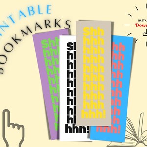 Printable Bookmarks, Set of Printable Bookmarks, Digital Bookmarks, Instant Download, Book Lovers Gifts