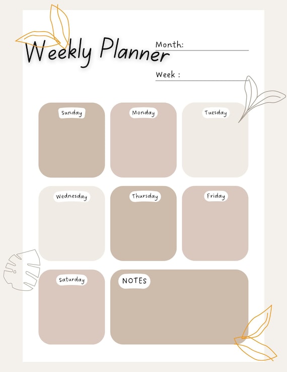 Weekly to Do List Printable Instant Download Weekly Planner - Etsy