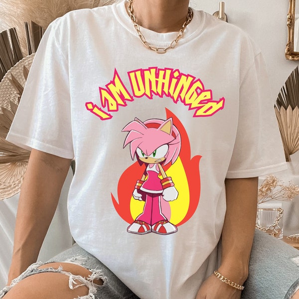 Ich bin verrückt T-Shirt, lustiges Amy Rose Sonic the Hedgehog Shirt, sarkastischer Humor Gamer Geschenk