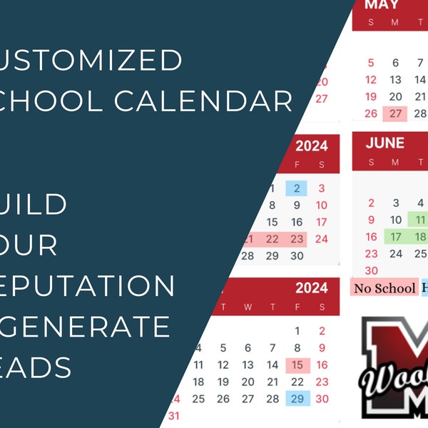 Branded School Calendar Magnet for Realtors and Small Business Marketing and Brand Awareness