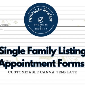 Single Family - Customizable Listing Notes Page -Canva Template w/ Blank Background