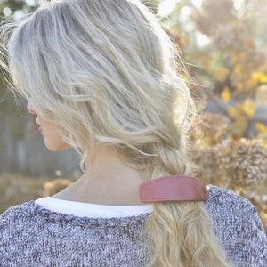 Handmade Nappa Leather Barrette - French Curved Hair Clip