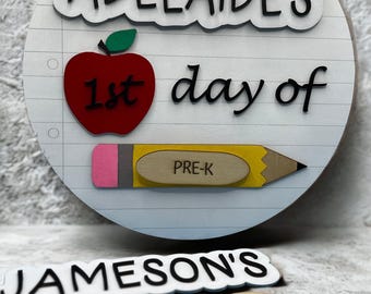 Custom Wooden First Day of School Sign | Photo Prop