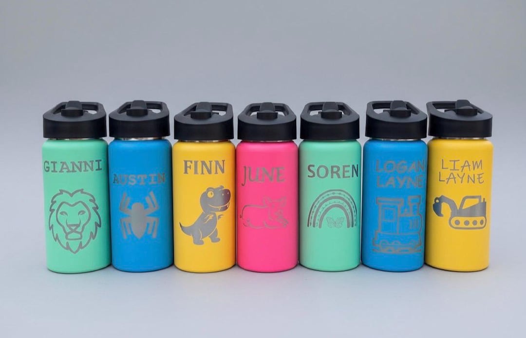 Personalized 16 Oz Kids Water Bottle With Flip-up Straw - Etsy