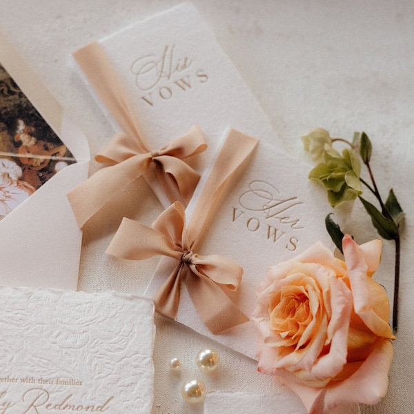 Letterpress His and Hers Wedding Vow Books