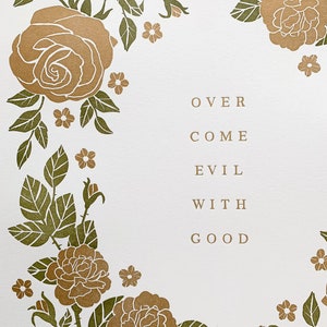 Letterpress Art Print | Overcome Evil with Good