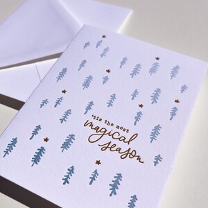 Tis the Season Letterpress Christmas Holiday Card
