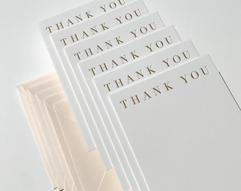 Letterpress Thank You Cards | Wedding, Bridal Shower, Baby Shower | Set of 6