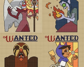 WANTED - Luz, Hooty, Lilith, Eda Bundle - the Owl House Cross