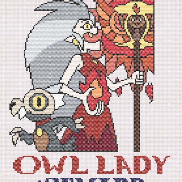 WANTED - Owl Lady cross stitch pattern