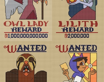WANTED - Luz, Hooty, Lilith, Eda Bundle - the Owl House Cross