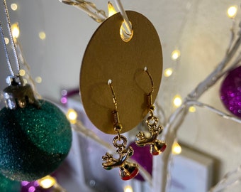 Christmas cartoon Rudolph drop earrings