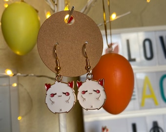 Halloween white monster drop earrings