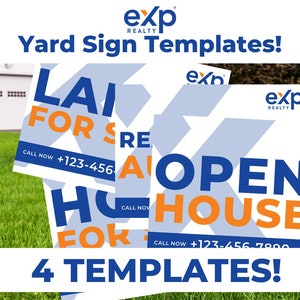 eXp Realty Real Estate Yard Sign, Property Sign, For Sale Sign, Realtor Sold Sign, Sign Design, Home For Sale, Open House Sign