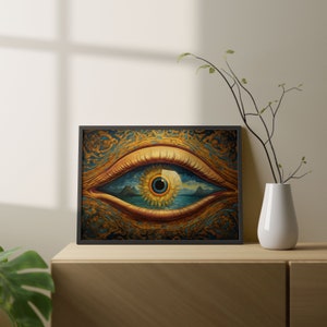 Art psychédélique du troisième œil, impression d'art mural oeil abstrait, impression d'oeil coloré, art mural salon