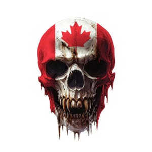 Schedelsticker - schedelsticker voor je auto, vrachtwagen, laptop / vlag van Canada
