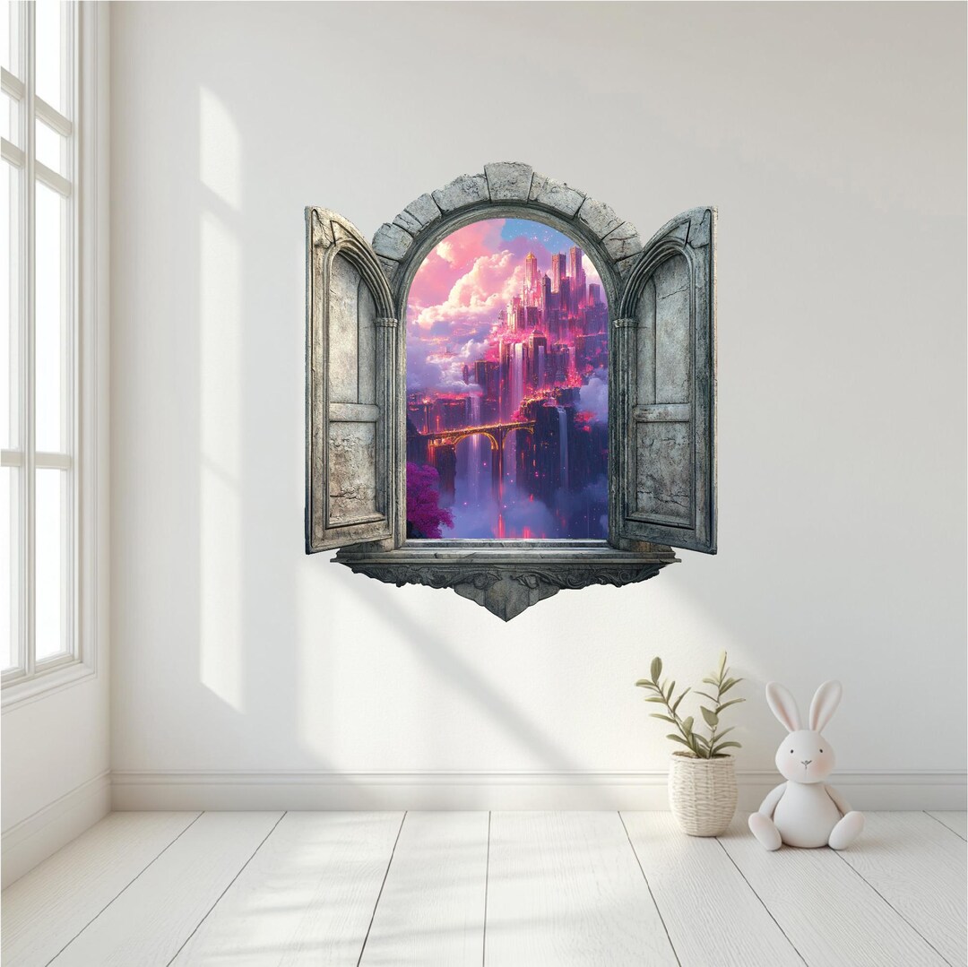 3D Fantasy Window Wall Decal, Kids Room Magic Portal Sticker - Etsy