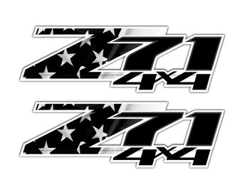 Z71 4x4 USA Flag Truck Decals Stickers for 1500 2500