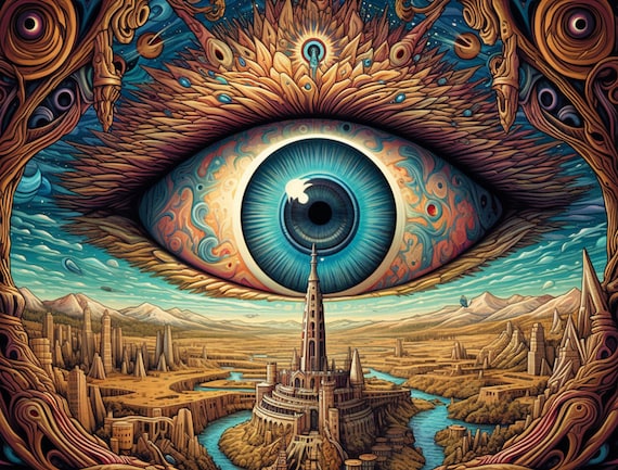 Psychedelic Third Eye Art,abstract Eye Wall Art Print, Colorful