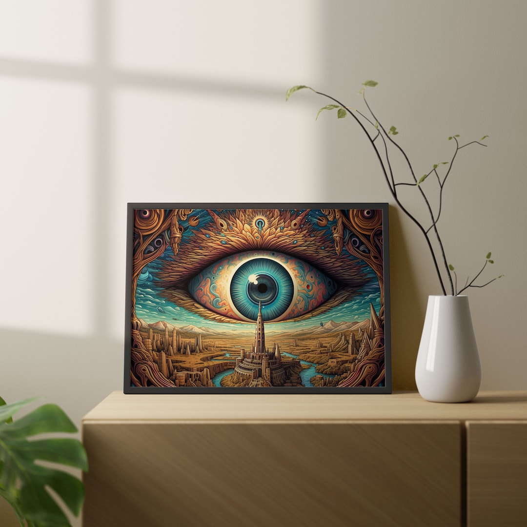Psychedelic Third Eye Art,abstract Eye Wall Art Print, Colorful Eye ...
