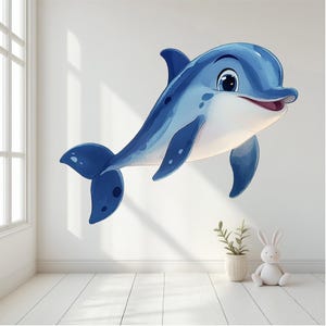 Dolphin Wall Decal | Dolphin Wall Sticker | Ocean Sea Nursery Decor | Peel and Stick | Watercolor Dolphin