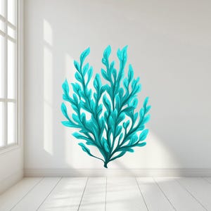 Watercolor Seaweed Wall Decal Ocean Sea Life Algae Removable Fabric Wall Sticker