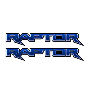 Raptor Metal Decals Package Truck Bed Side / Blue