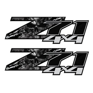 Z71 4x4 Skull Black Truck Decals Stickers for 1500 2500