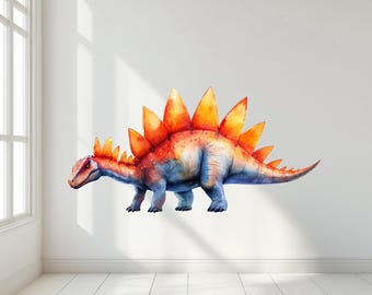 Watercolor Dinosaur Wall Decal: Peel and Stick Kids Room Decor