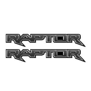 Raptor Metal Decals Package Truck Bed Side / Grey