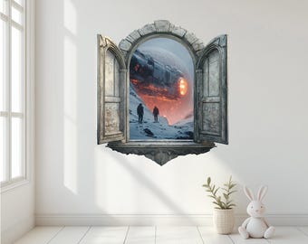 3D Window Wall Decal, Fantasy Magic Portal, Kids Room Decor