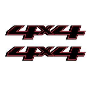 4x4 Truck Decals 2014-2017 Bedside Replacement Stickers Red Line