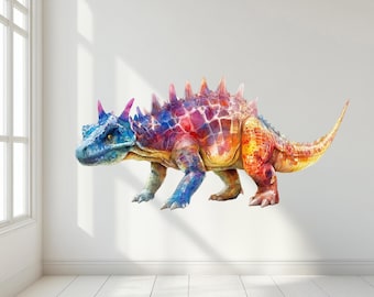 Watercolor Dinosaur Wall Decal: Peel and Stick Kids Room Decor