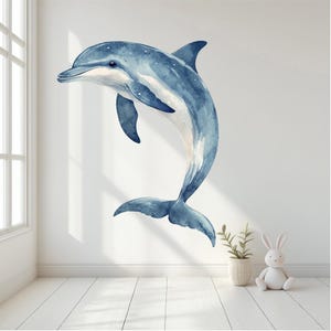 Dolphin Wall Decal | Dolphin Wall Sticker | Ocean Sea Nursery Decor | Peel and Stick | Watercolor Dolphin